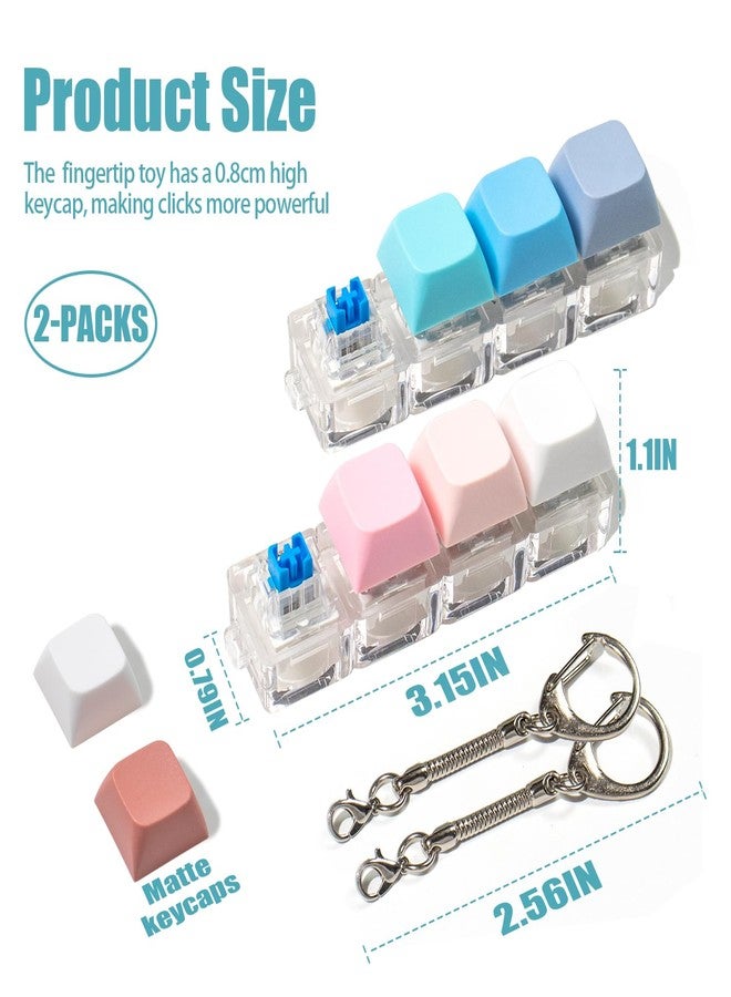 mintcaps Keyboard Fidget Toy, 2Pcs Keyboard Fidget Keychain Cound Fidget Toys Clicker Fidget Toy Stress Relief Keyboard Fidget Clicker - Image 2